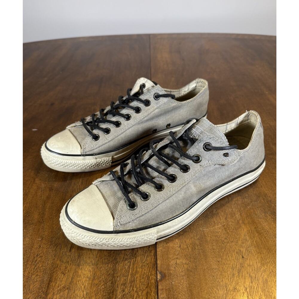 Converse John Varvatos Frost Gray Low Top Canvas Shoes Men's 9.5 W 11.5 142949C